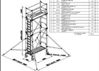 Andamio fácil de aluminio móvil de las torres del artículo los 7.5m de la torre de andamio